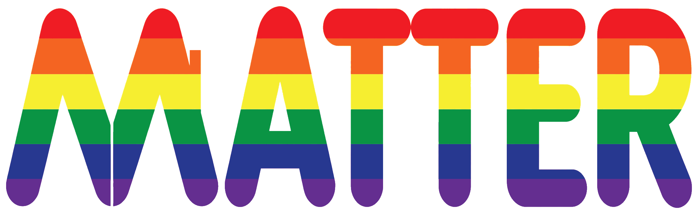The original MATTER wordmark in rainbow colors, designed by Kuang Matter